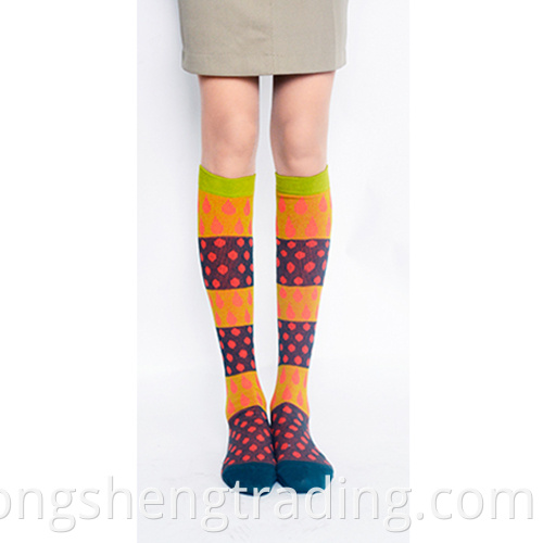 Happy Knee Hign Socks Orang Green Jsfezt15007c